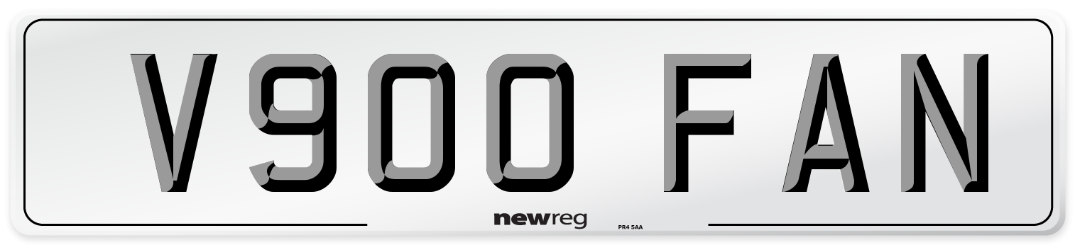 V900 FAN Number Plate from New Reg